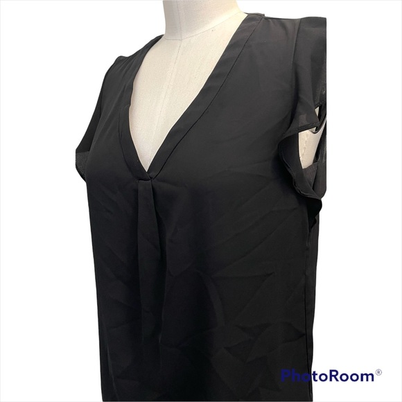 ❤️ Philosophy Black Chiffon Popover Blouse - Picture 2 of 6